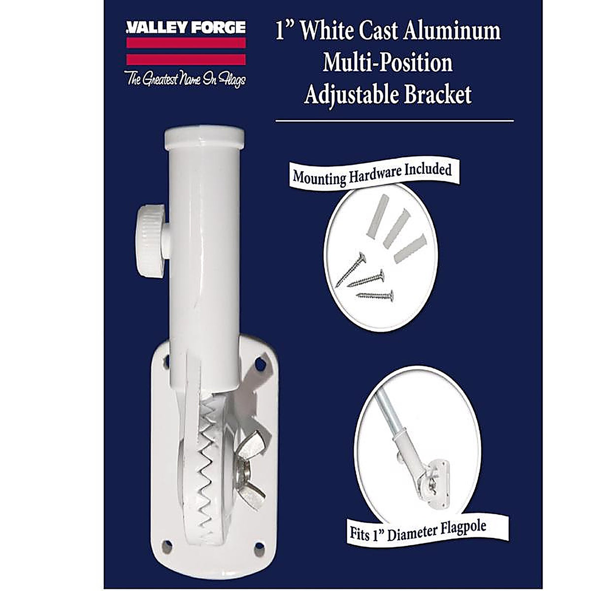 Valley Forge 60754 11 in. L Aluminum Flag Pole Bracket Polished