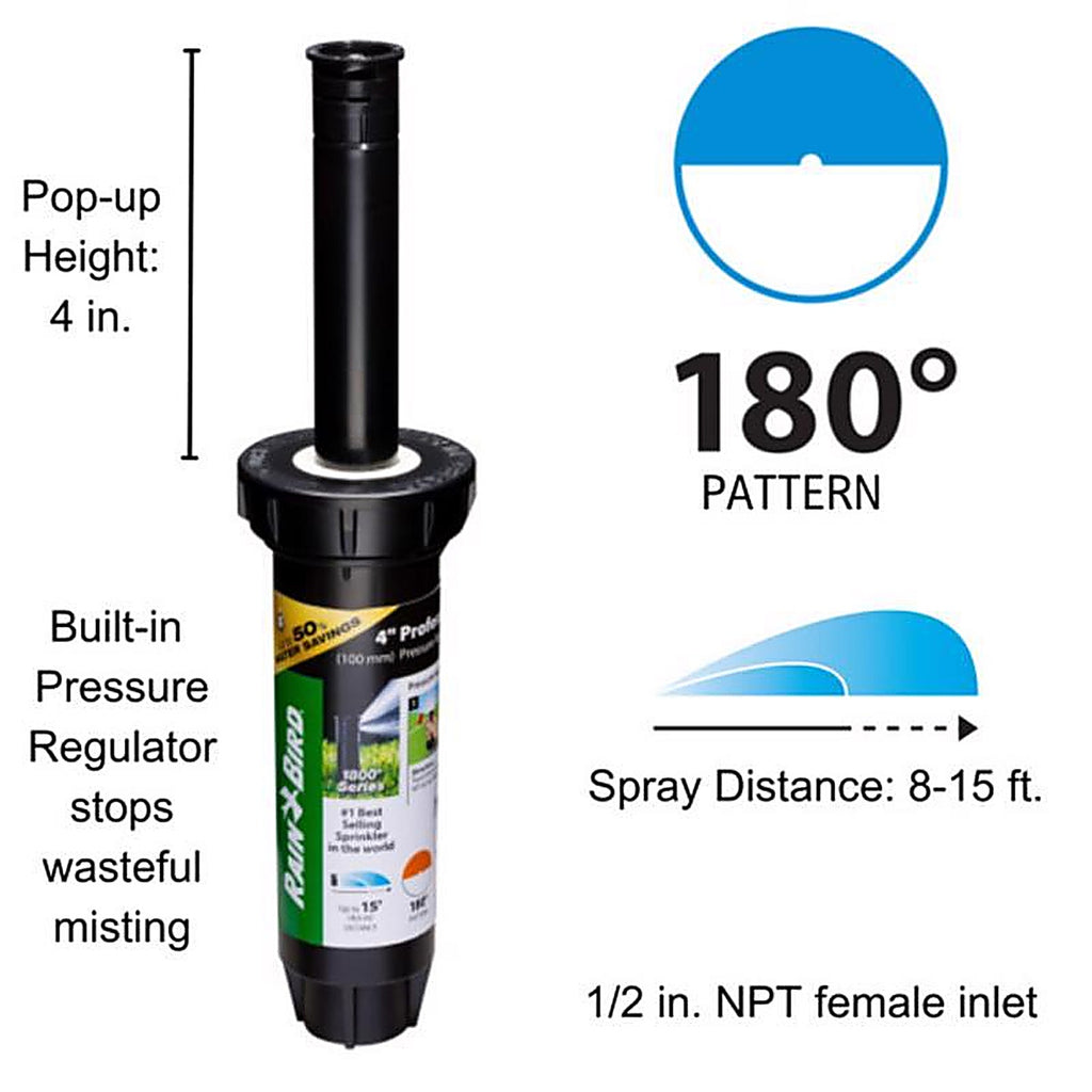 Rain Bird - 1804HDSPSAM25 - 4 In. H Half-Circle Pop-Up Spray Head