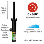 Rain Bird - 1806APSAMPRS - 6 In. H Adjustable Pop-Up Spray Head
