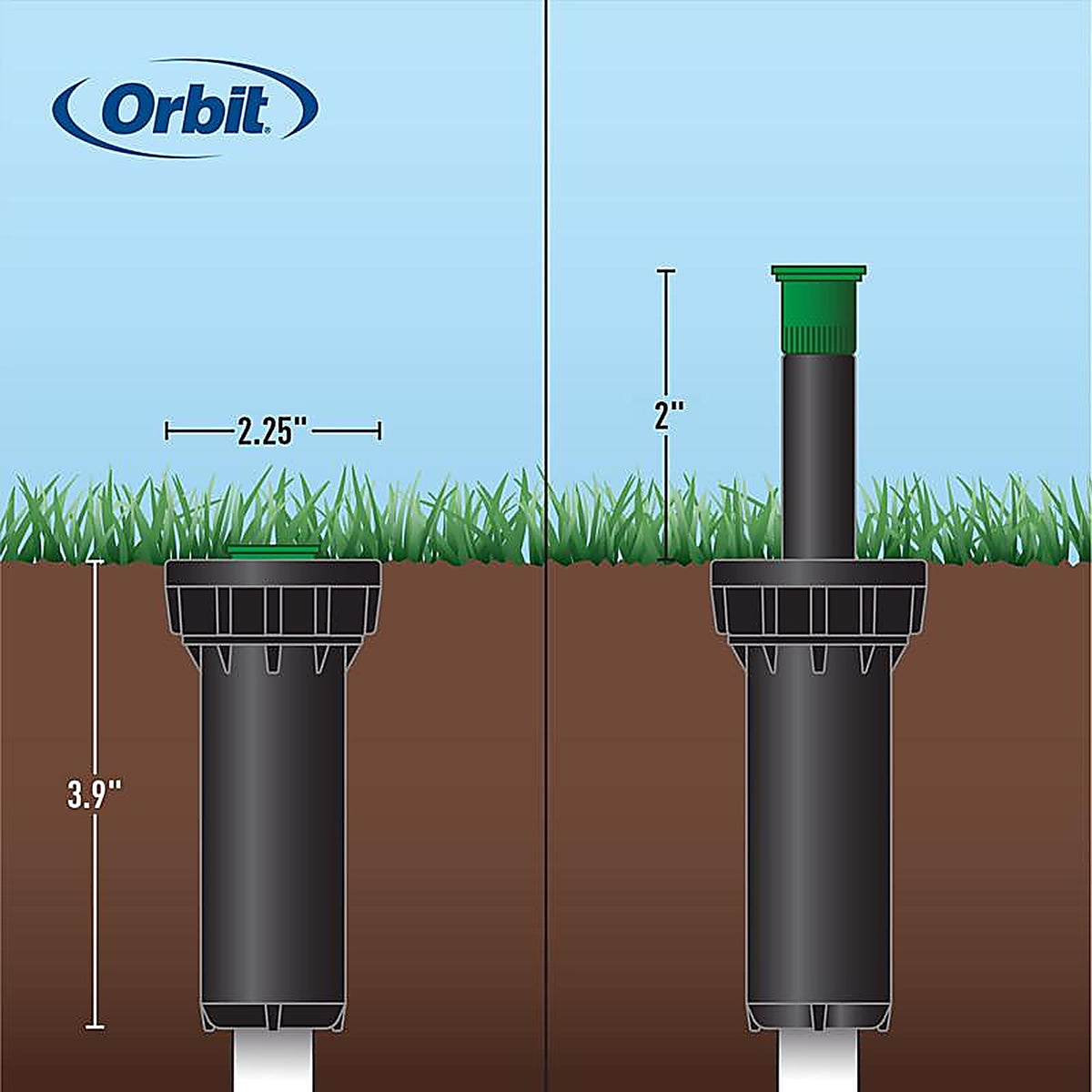 Orbit - 80629 - 2 In. H Quarter-Circle Sprinkler Spray Head