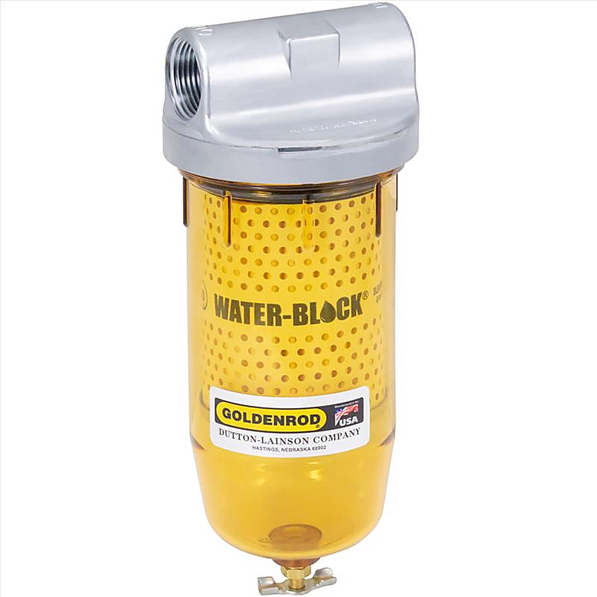 Goldenrod - 496 - Steel Water Block Fuel Filter 25 GPM