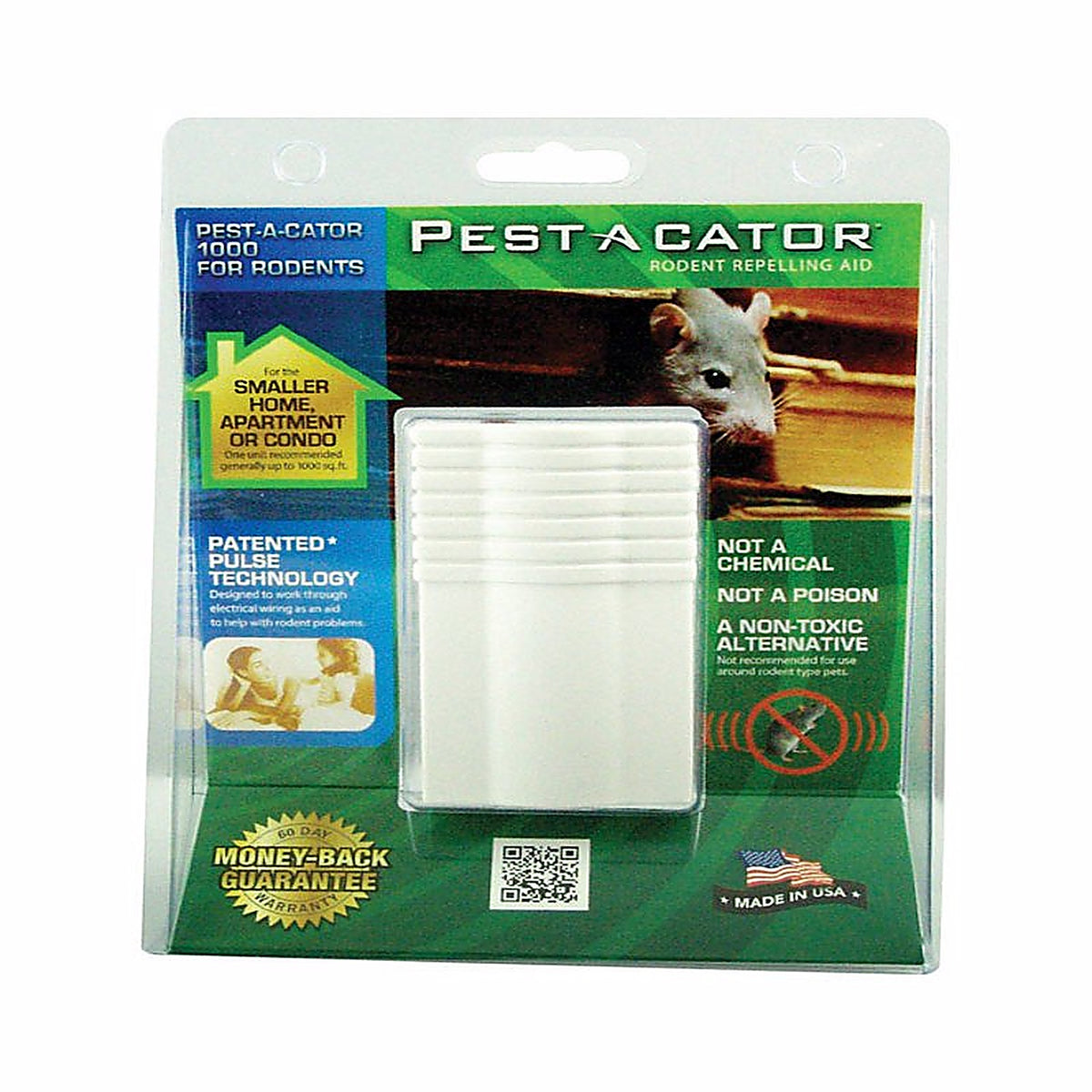 Pest-A-Cator - 1100 - Plug-In Electronic Pest Repeller for Rodents 1 Pack