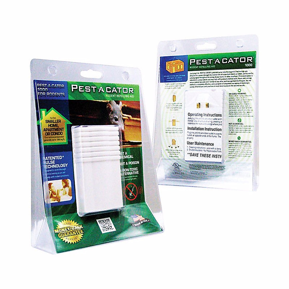 Pest-A-Cator - 1100 - Plug-In Electronic Pest Repeller for Rodents 1 Pack