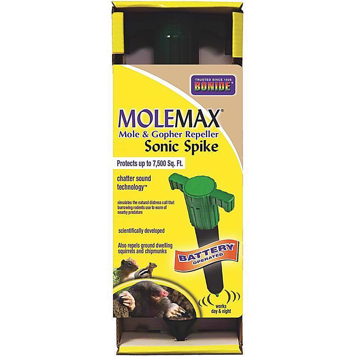 Bonide - 61120 - Molemax Animal Repellent Stake for Gophers and Moles 1 Each
