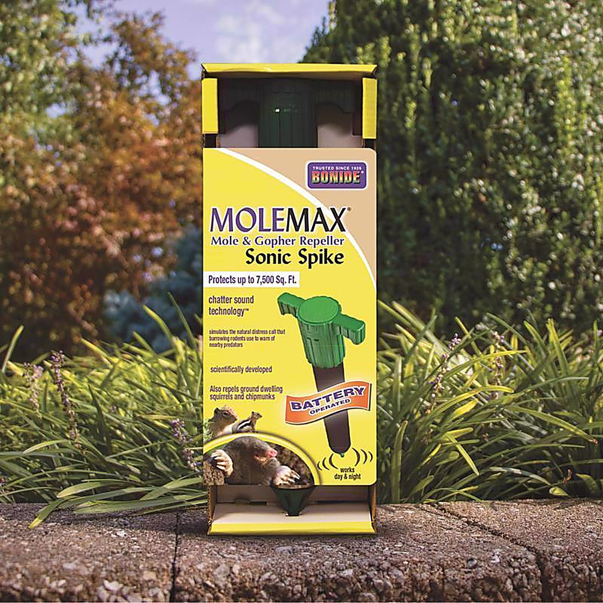 Bonide - 61120 - Molemax Animal Repellent Stake for Gophers and Moles 1 Each
