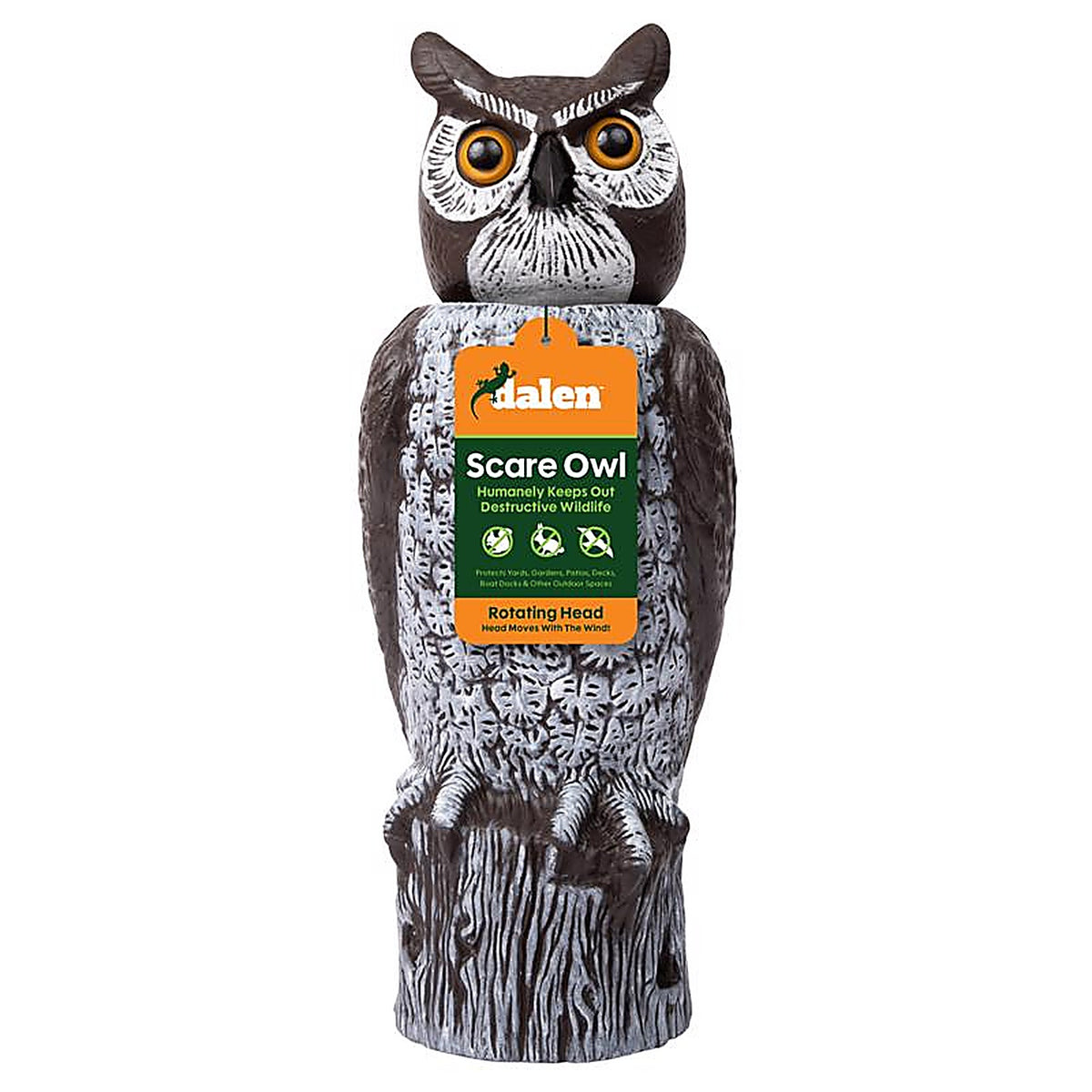 Dalen - RHO4-CUS - Scarecrow Rotating-Head Owl Animal Repellent Decoy for All Pests