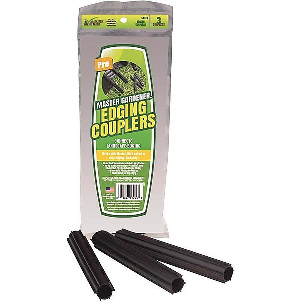 Master Mark 59206 Master Gardener 3 in. L x 8 in. H Plastic Black Edging Coupler Kit