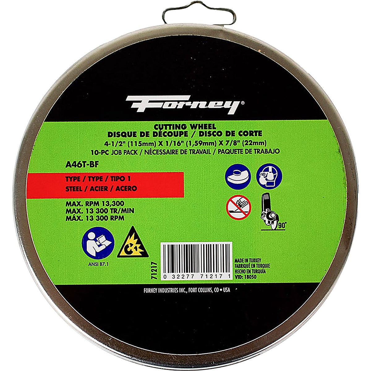 Forney - 71217 - 10-Pack #71847 (4-1/2 in Metal Cut-Off Wheel)