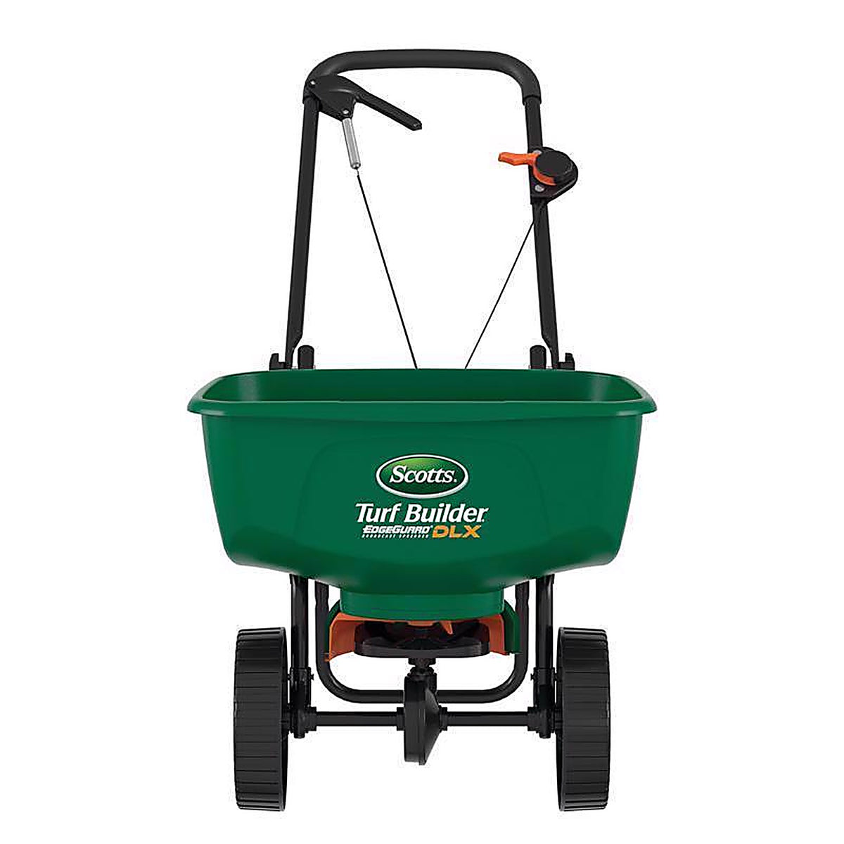 Scotts 76232 Turf Builder EdgeGuard DLX 5 ft. W Broadcast Push Spreader For Fertilizer/Ice Melt/Seed 60 lb