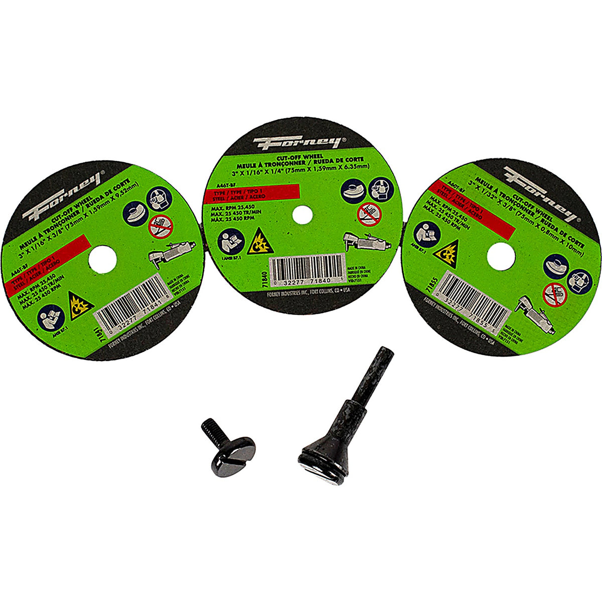 Forney - 71798 - Cut-Off Wheel Kit, 3 in, 5-Pieces