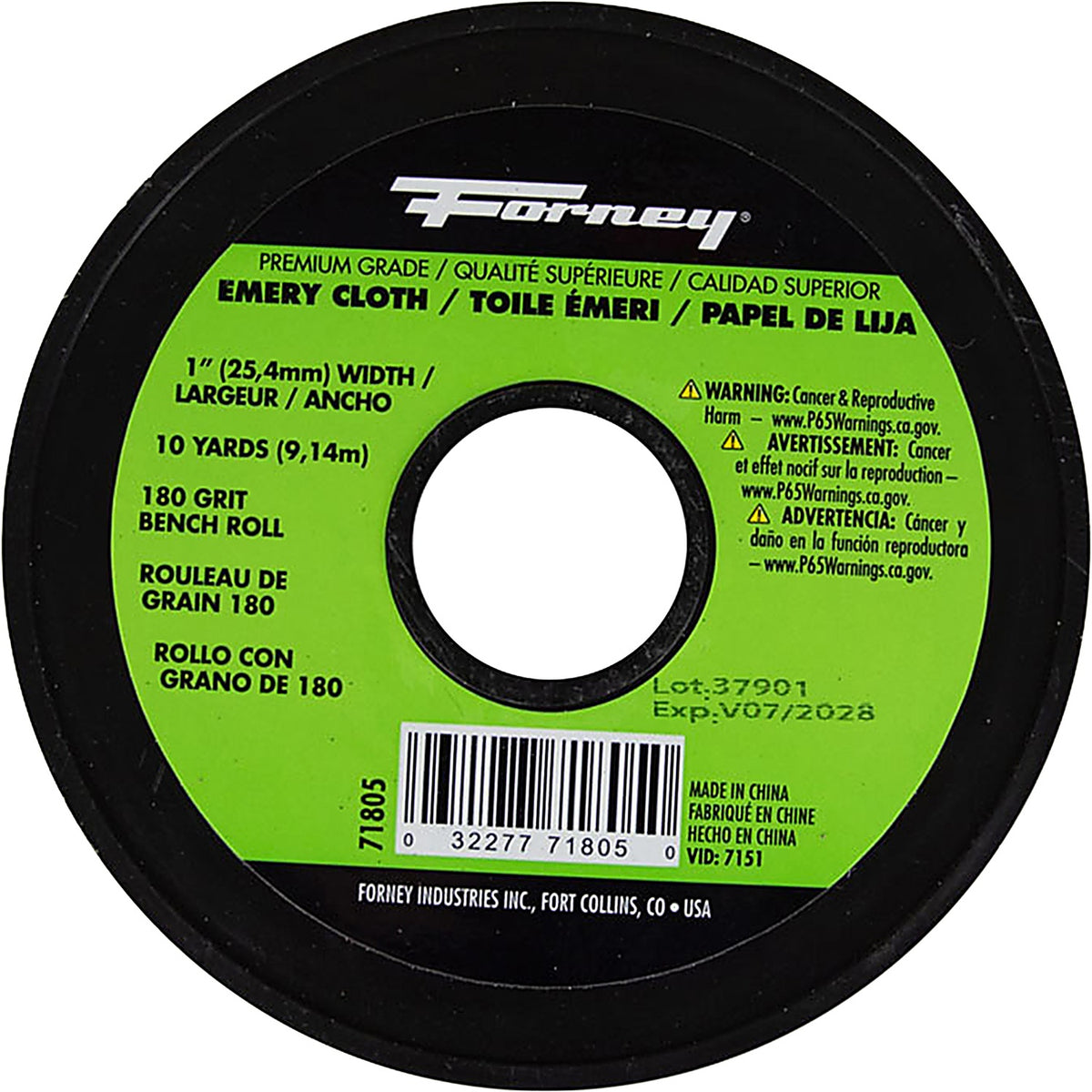 Forney - 71805 - Emery Cloth Bench Roll, 180 Grit