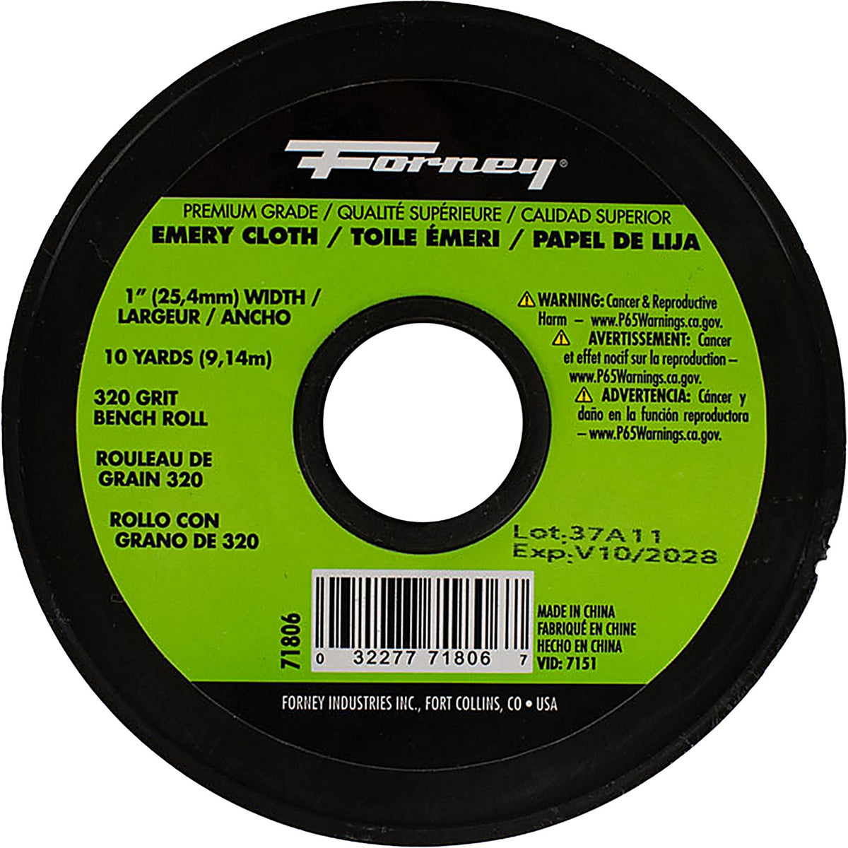 Forney - 71806 - Emery Cloth Bench Roll, 320 Grit