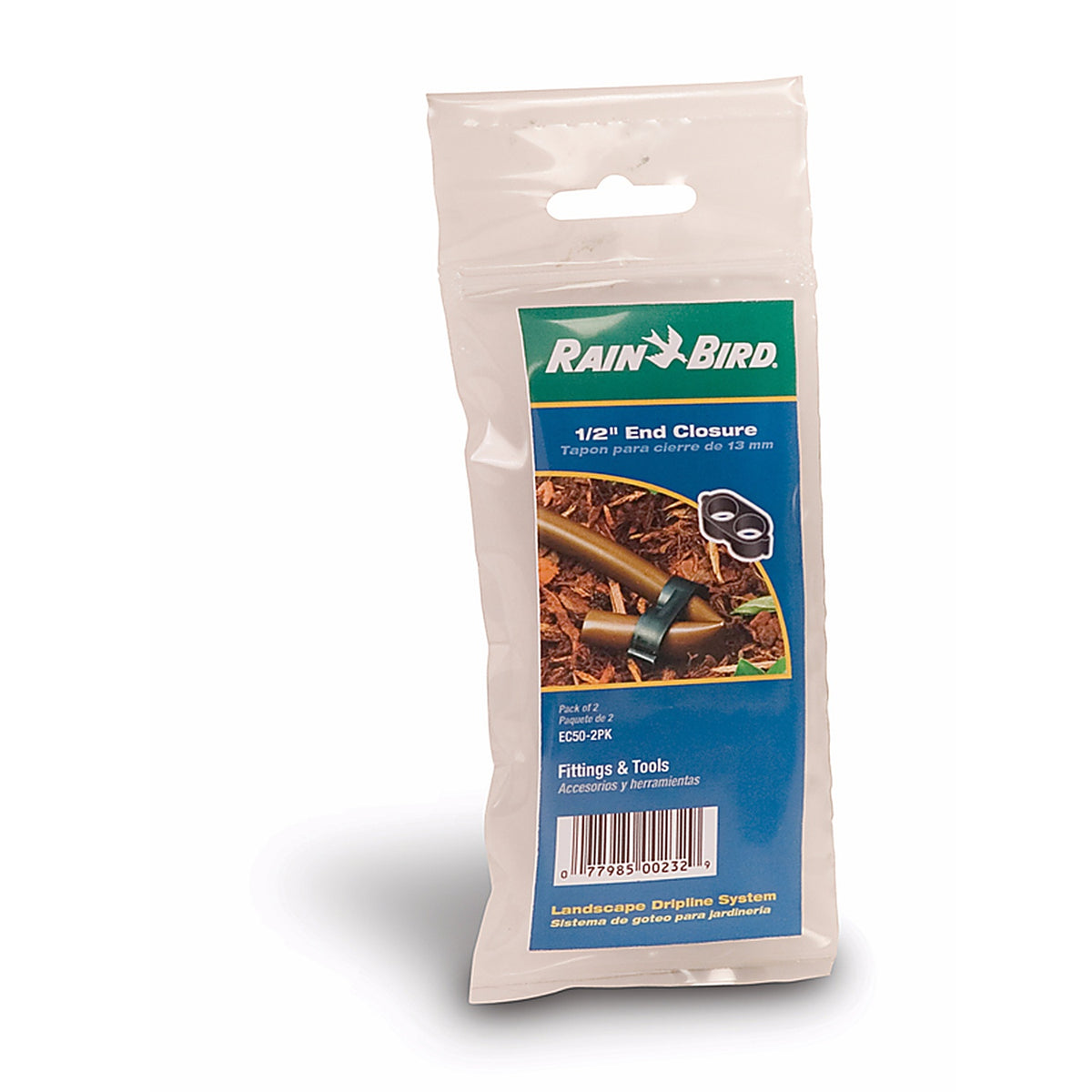 Rain Bird - EC50/2PKS - for 1/2 In. Tubing Drip Irrigation End Clamp 2 Pack