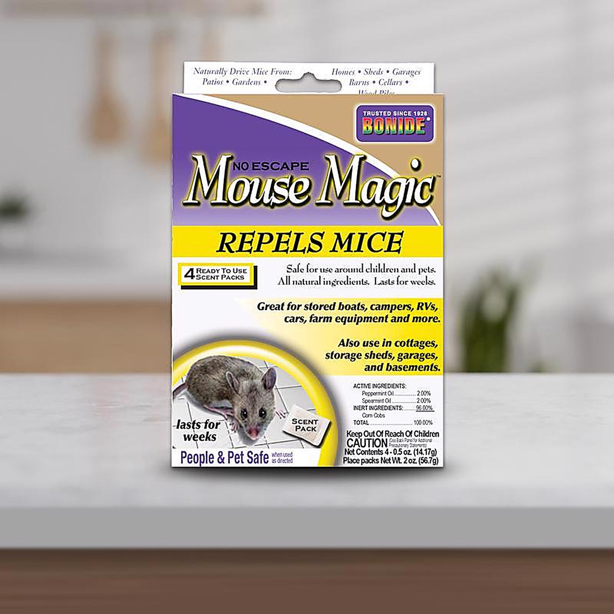 Bonide - 865 - Mouse Magic Animal Repellent Scent Pouch for Mice 4 Pack
