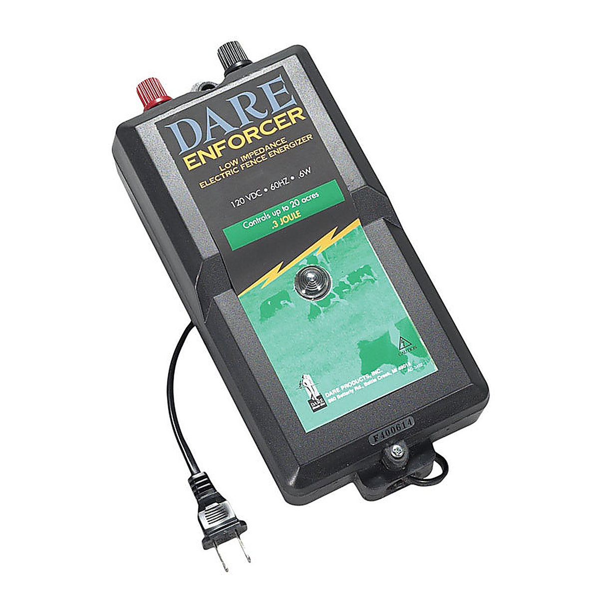 Dare - DE120 - Enforcer Series 110 V Electric-Powered Fence Energizer 20 Acre Black