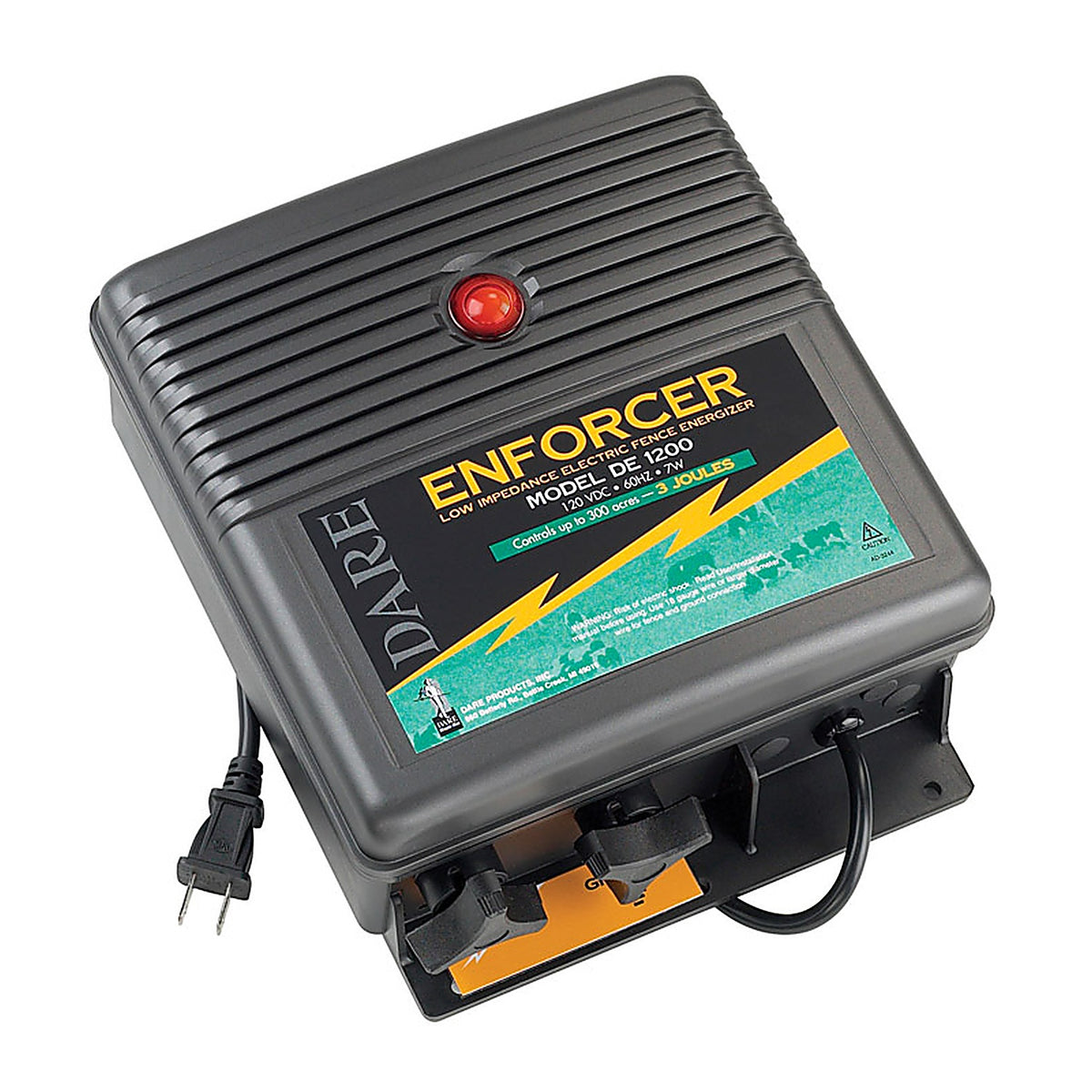 Dare - DE1200 - Enforcer Series 110 V Electric-Powered Fence Energizer 300 Acre Black