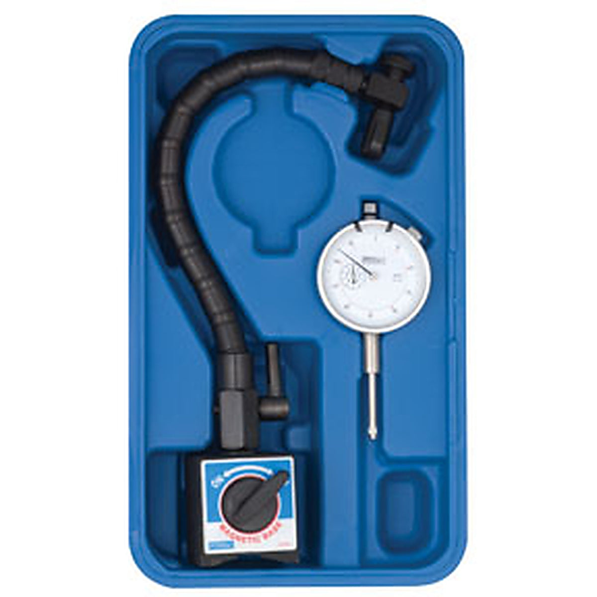 Fowler 72-641-300 Flex Arm Base & White Face Dial Indicator Combo