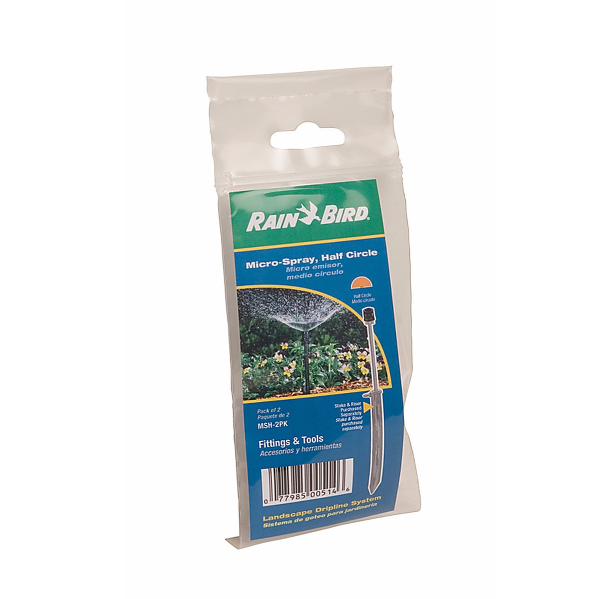 Rain Bird - MSH2PKS - Half-Circle Drip Irrigation Micro Spray 15 GPH 2 Pack