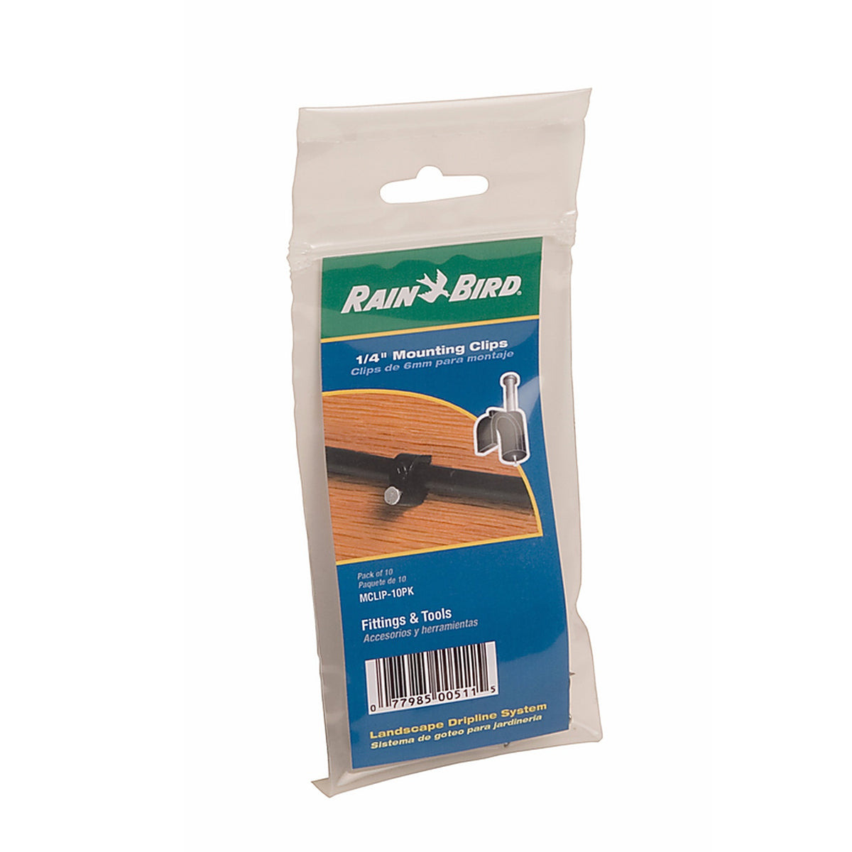 Rain Bird - MCLIP10PS - for 1/4 In. Tubing Drip Irrigation Mounting Clips 10 Pack
