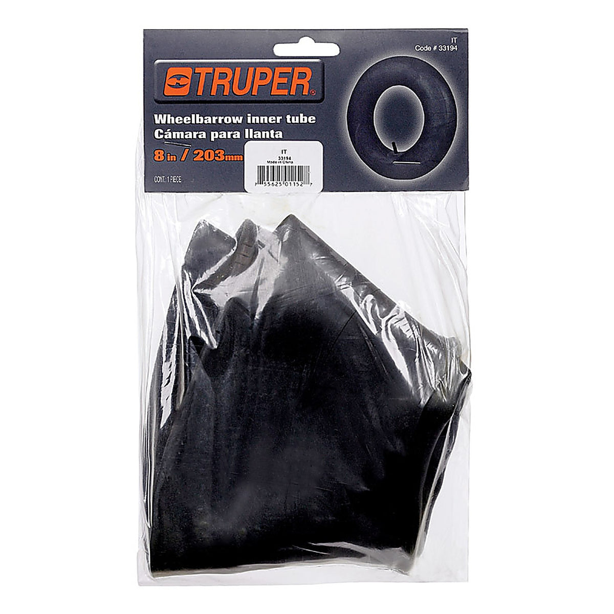 Truper 33194 8 in. Dia. x 16 in. Dia. Wheelbarrow Inner Tube Rubber 1/Pack