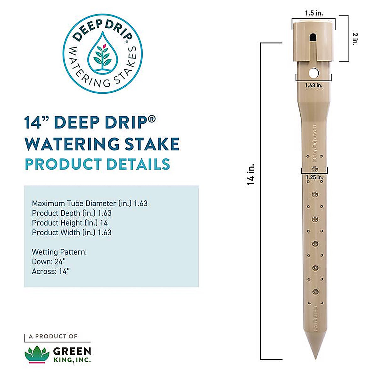 Deep Drip - 14GKDD - for 1/4 In. Tubing Drip Irrigation Watering Stake 14 In. H 1 Pack