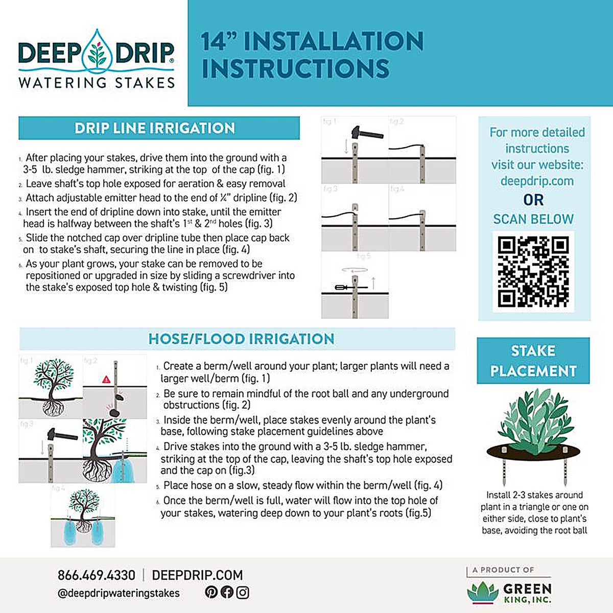 Deep Drip - 14GKDD - for 1/4 In. Tubing Drip Irrigation Watering Stake 14 In. H 1 Pack