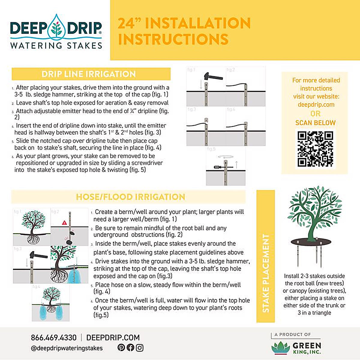 Deep Drip - 24GKDD - for 1/4 In. Tubing Drip Irrigation Watering Stake 24 In. H 1 Pack