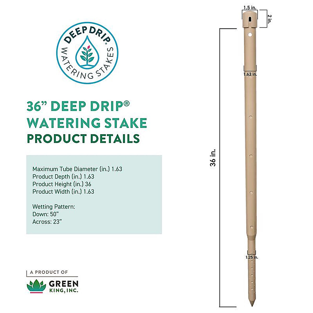 Deep Drip - 36GKDD - for 1/4 In. Tubing Drip Irrigation Watering Stake 36 In. H 1 Pack