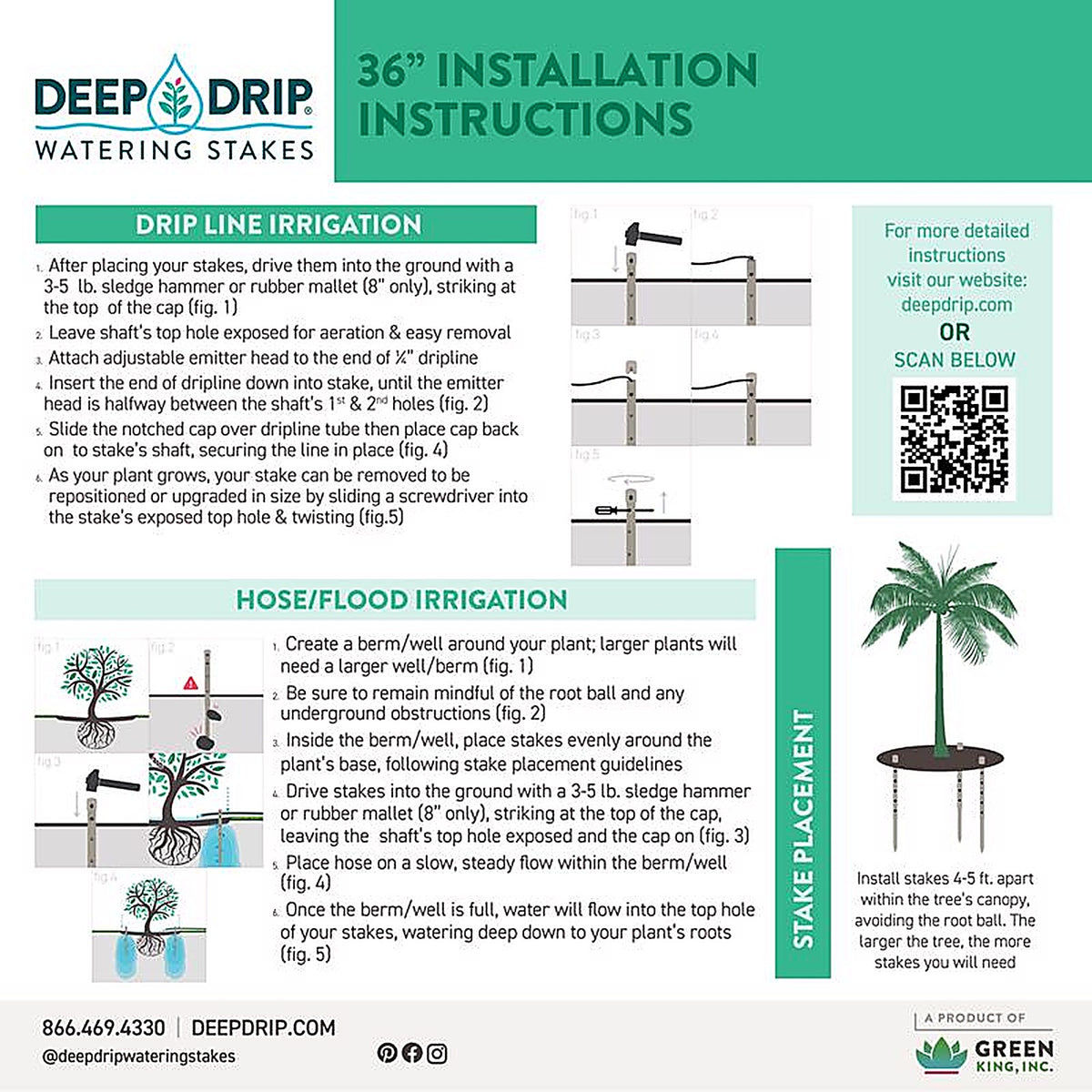 Deep Drip - 36GKDD - for 1/4 In. Tubing Drip Irrigation Watering Stake 36 In. H 1 Pack