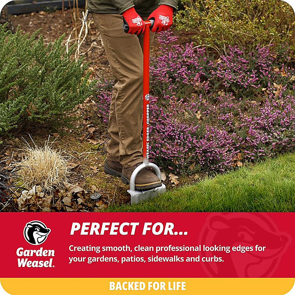 Garden Weasel - 91714 - Carbon Steel Garden Edger Steel Handle