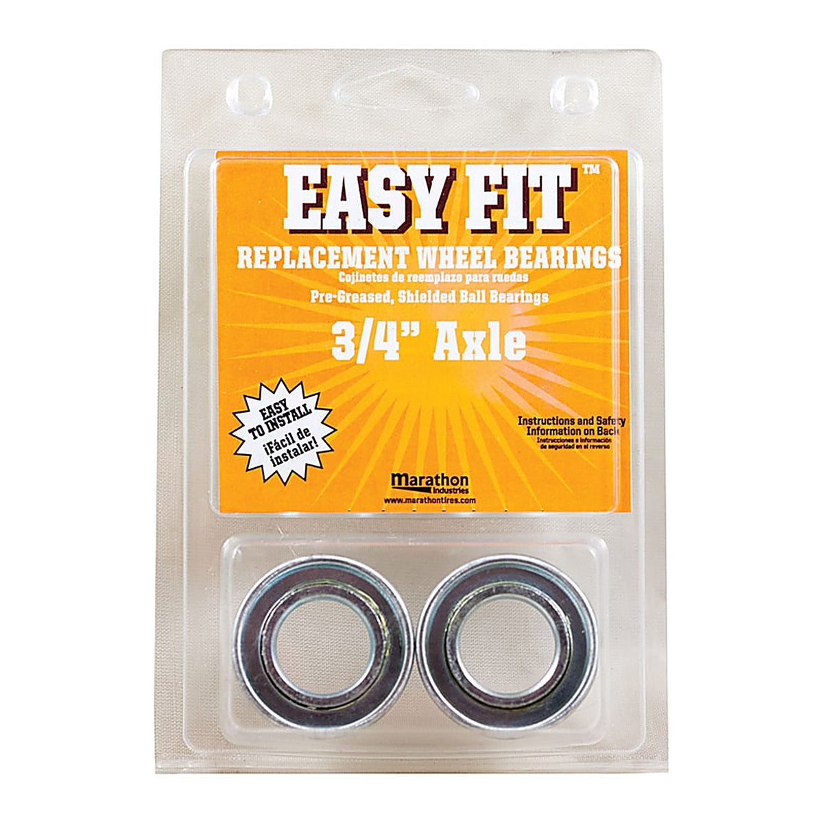 Marathon 60010 Easy Fit 500 lb. capacity Wheel Bearings Steel 2/Pack