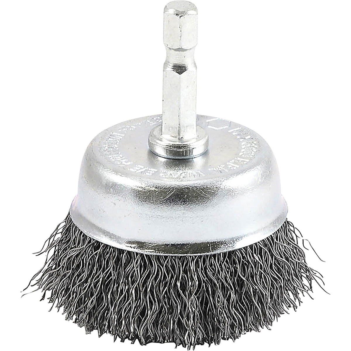 Forney - 72729 - Cup Brush, crimped, 2 Inch X .012 Inch X 1/4 Inch HEX Shank