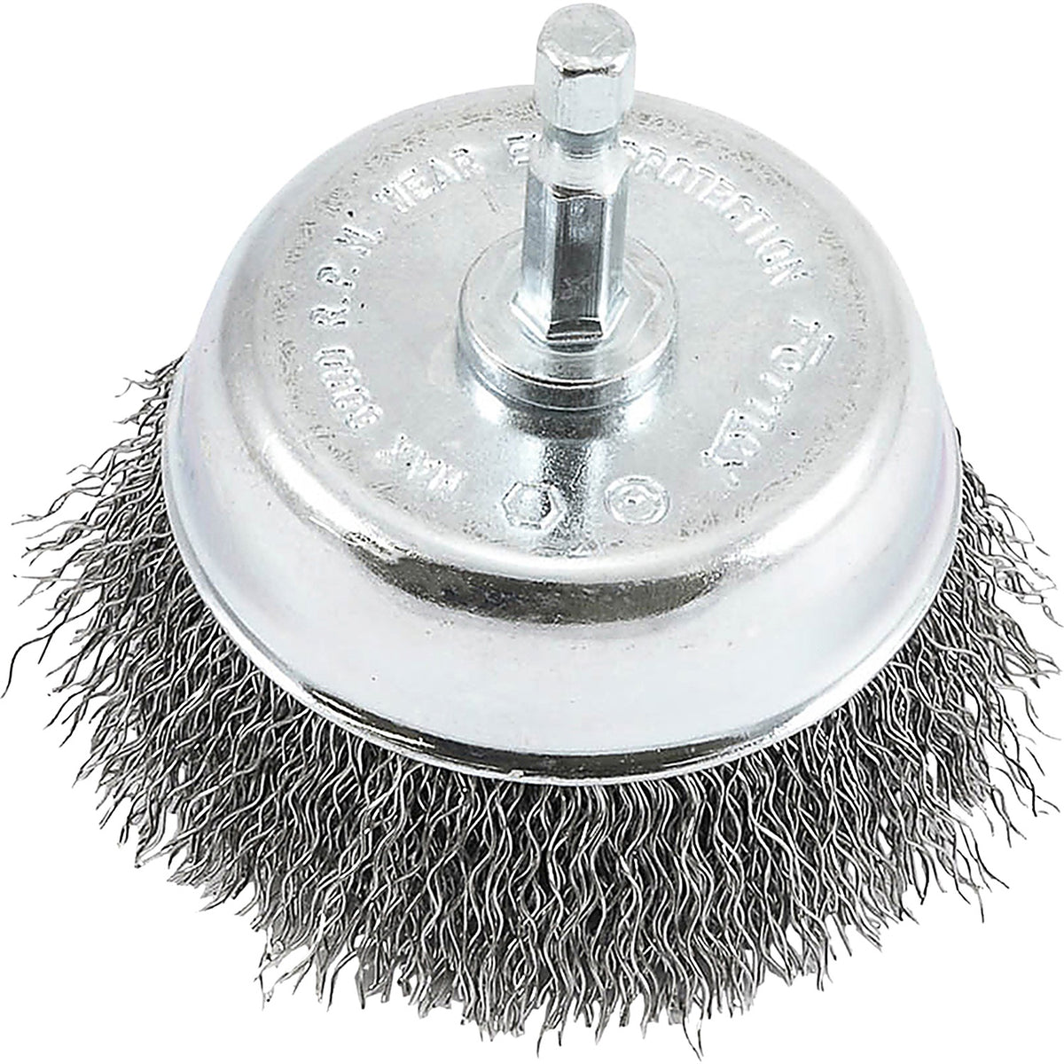 Forney - 72731 - Cup Brush, Crimped, 3 Inch X .012 X 1/4 in HEX Shank