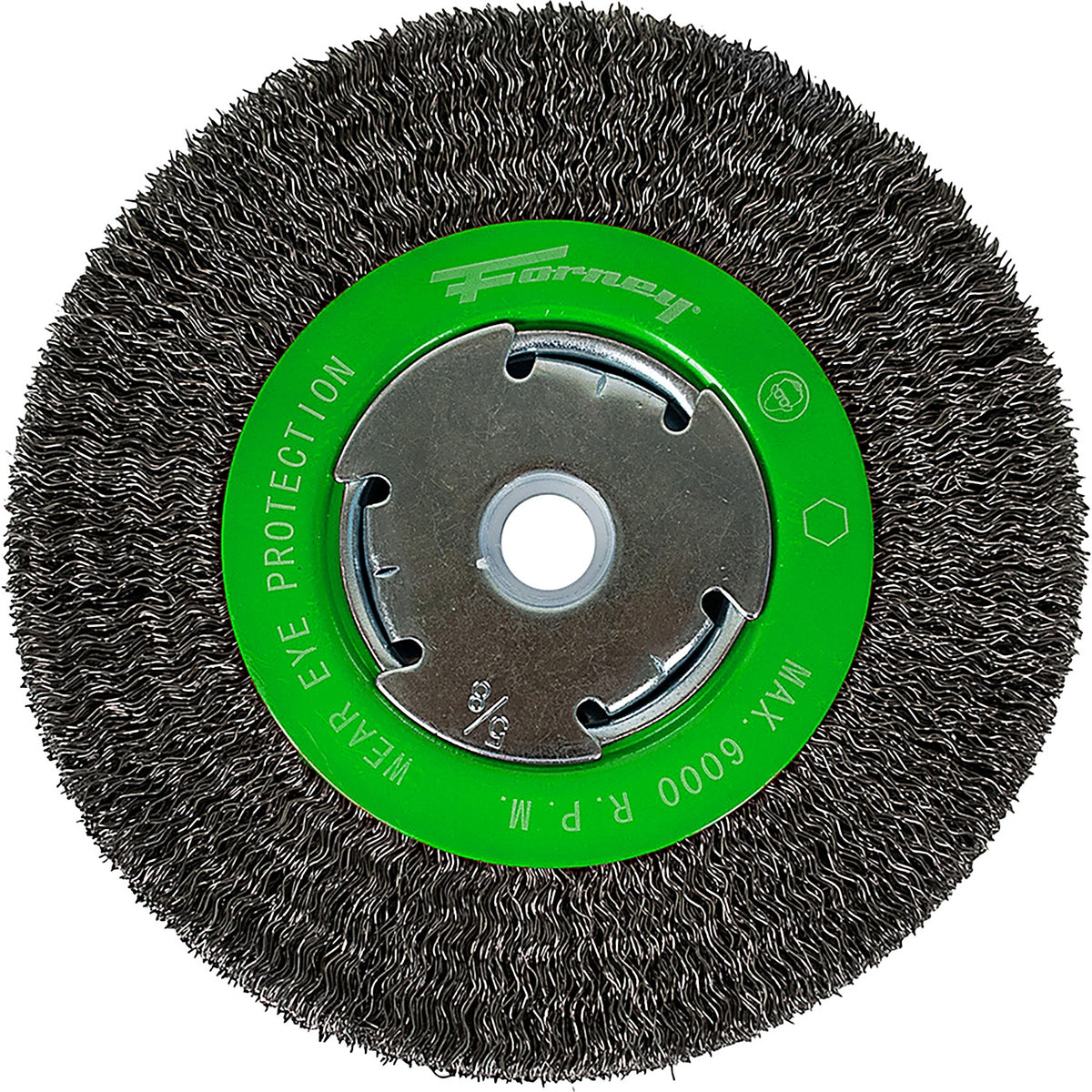 Forney - 72752 - Wirewheel, crimp 6 Inch X.014 Inch , 1/2 Inch - 5/8 in Arbor
