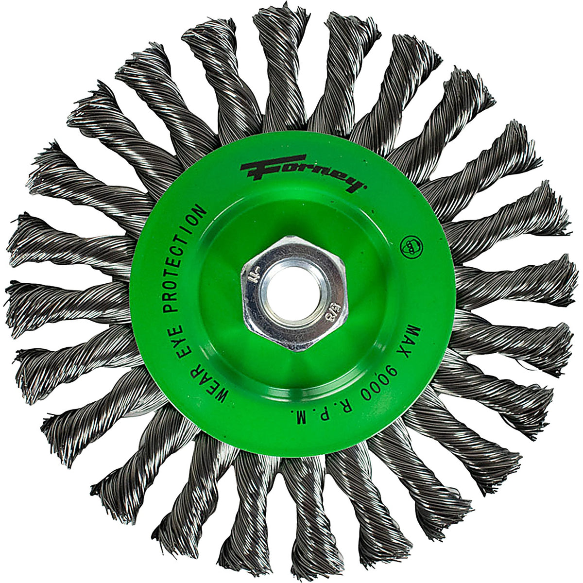 Forney - 72758 - Wire Wheel, Knotted, 6 Inch X .020 Inch X 5/8 Inch -11 Arbor