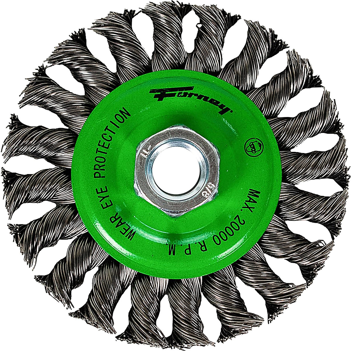 Forney - 72759 - Wire Wheel, Knotted, 4 Inch X .020 Inch X 5/8 in-11 Arbor