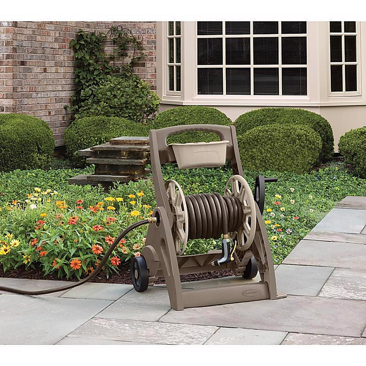 Suncast SFB212M Smart Tube 225 ft. Taupe Retractable Wheeled Hose Reel Cart