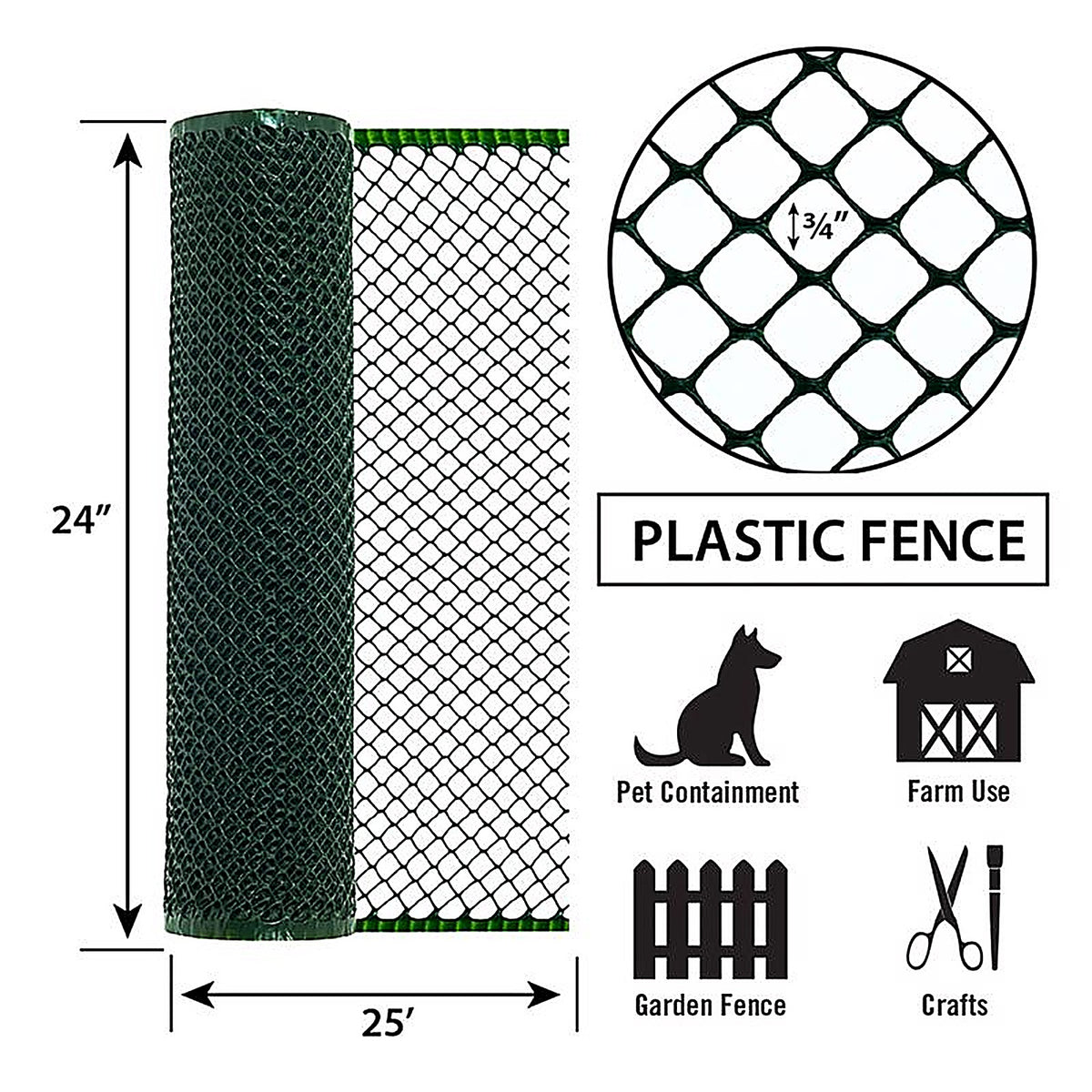 Tenax 72120942 2 ft. H x 25 ft. L 20 Ga. Green Poultry Fence