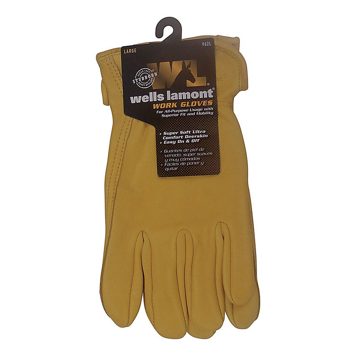 Wells Lamont - 962L - Mens Driver Gloves Gold L 1 Pair