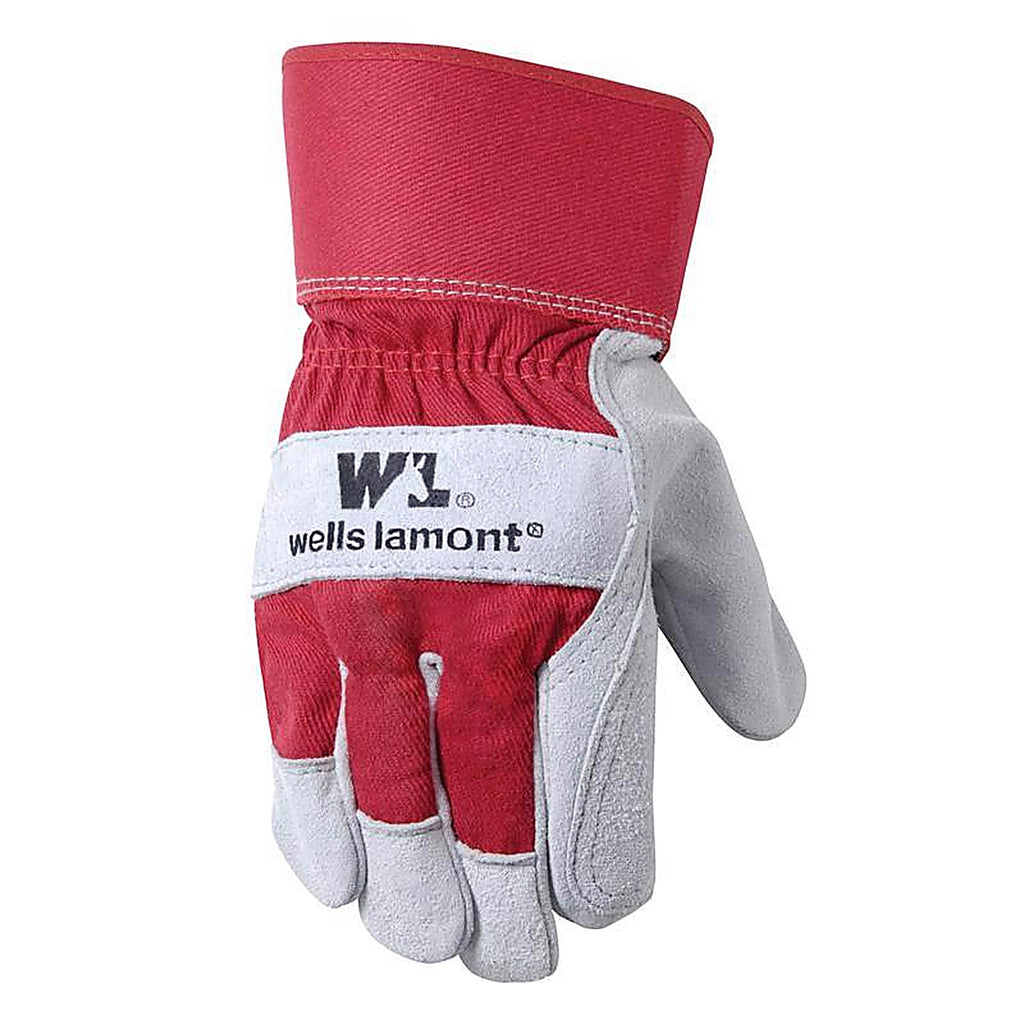 Wells Lamont 4050 Universal Cowhide Leather Palm Work Gloves Red L 1 pair