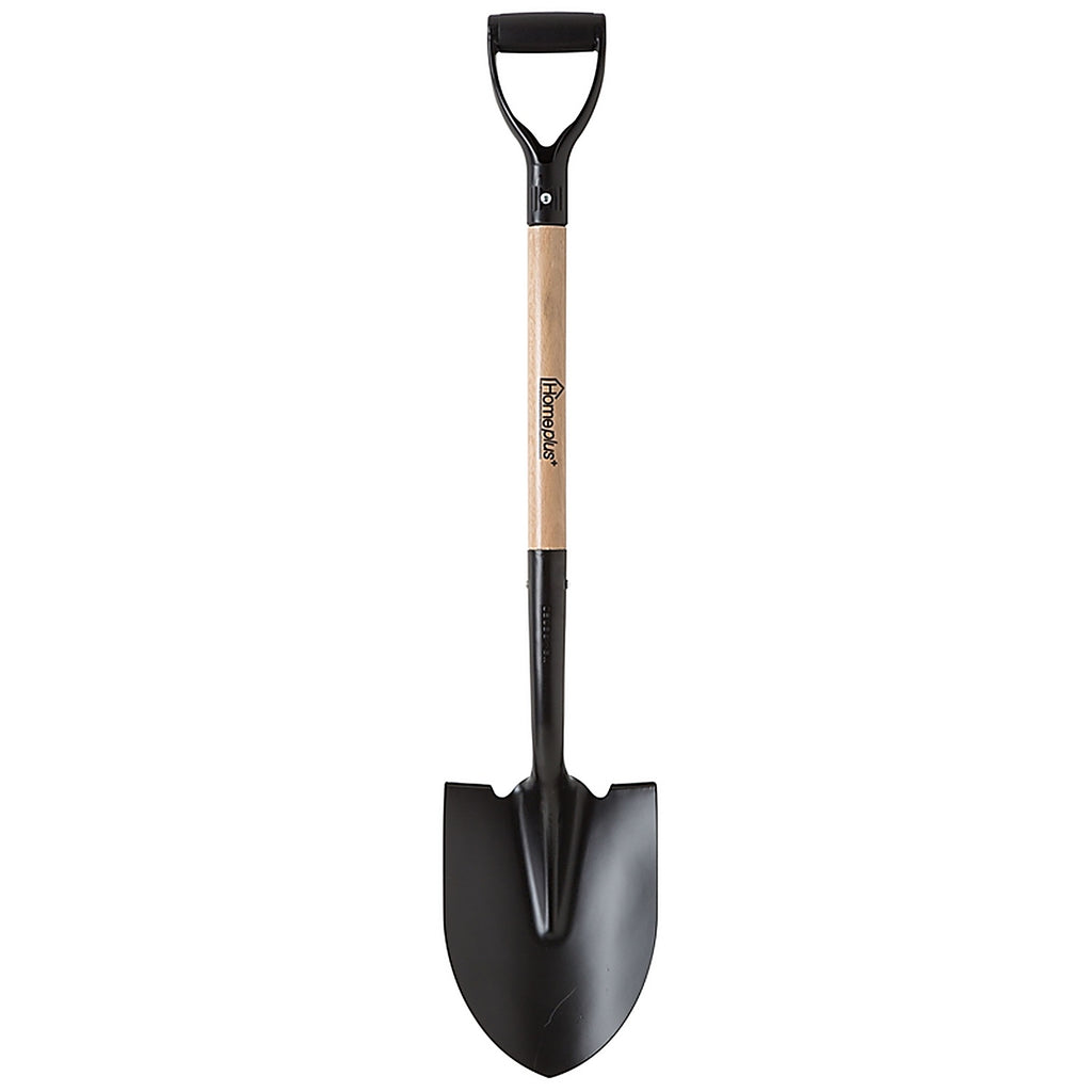 Home Plus PRY-P 39 in. Steel Round Digging Shovel Wood Handle