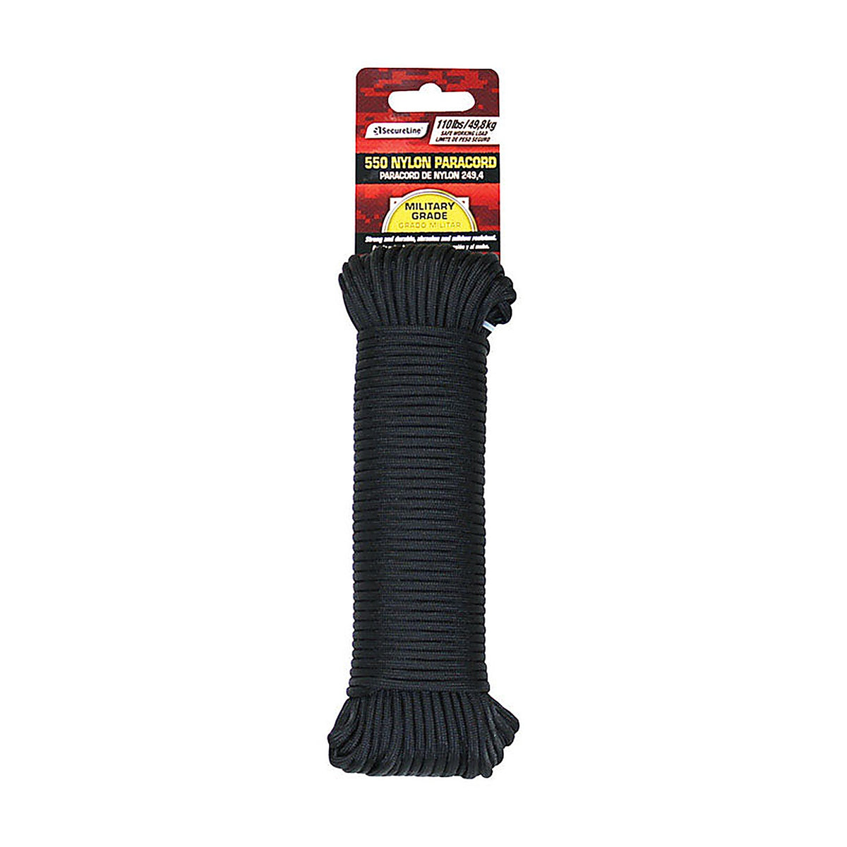 SecureLine NPC5503210B 5/32 in. Dia. x 100 ft. L Black Braided Nylon Paracord