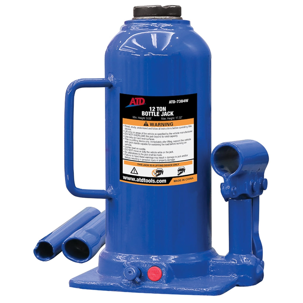 ATD 7384W 12 Ton Heavy-Duty Hydraulic Side Pump Bottle Jack