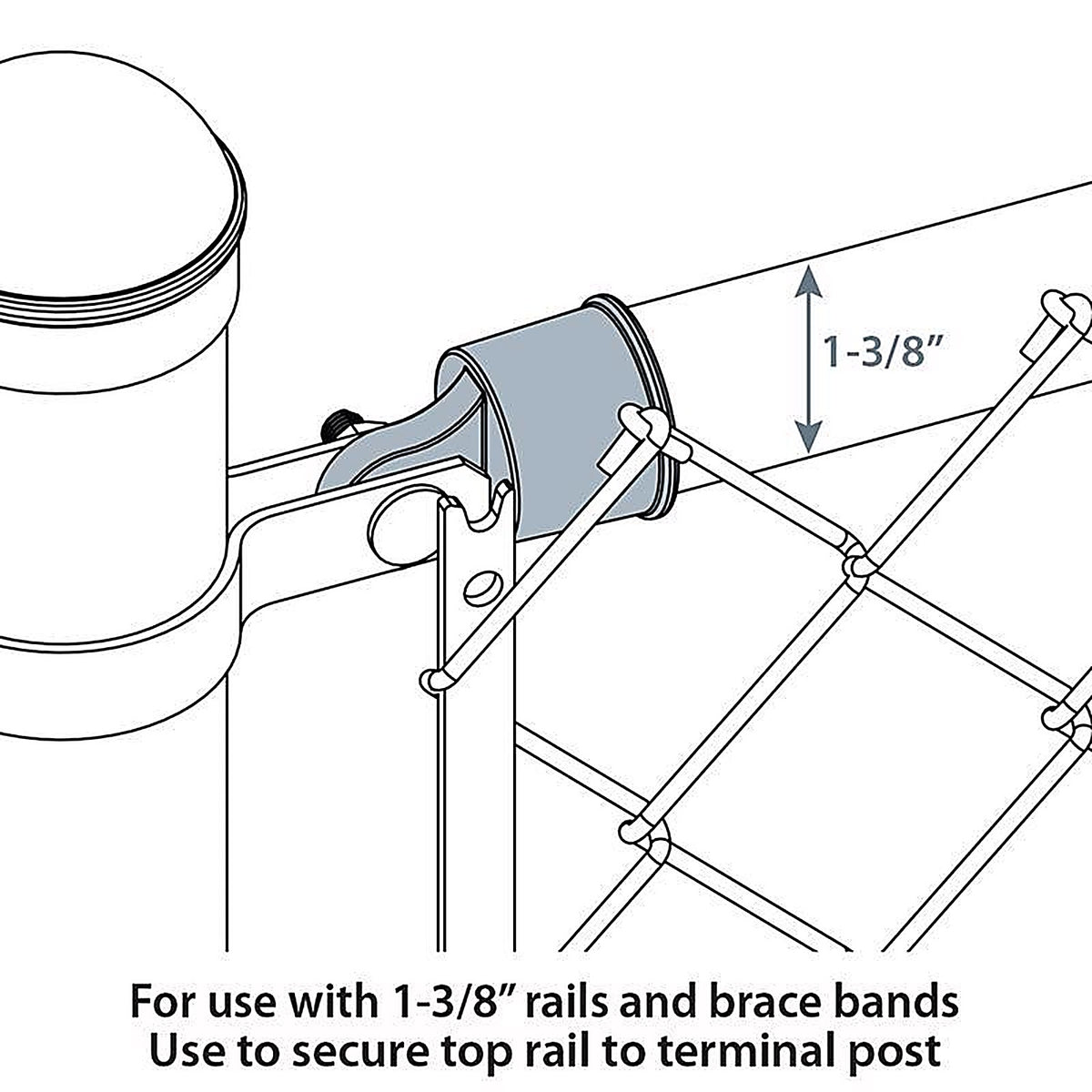 Yardlink - 664484 - 2.8 In. H Silver Aluminum Rail End
