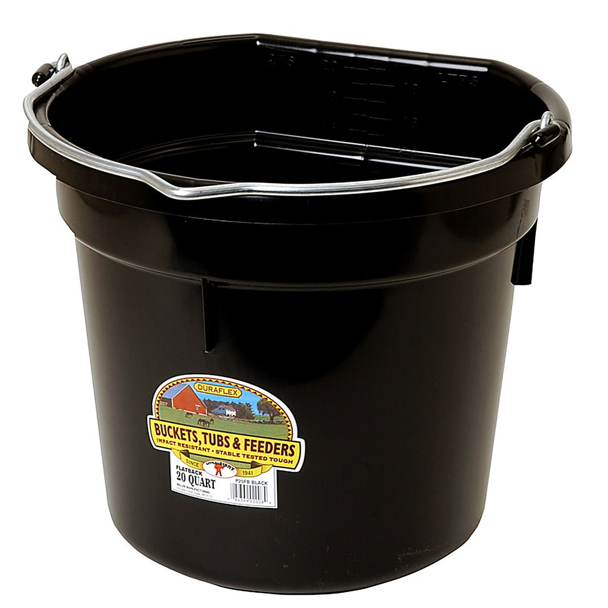 Little Giant P20FBBLACK6 Flat Back 20 qt. Bucket Black