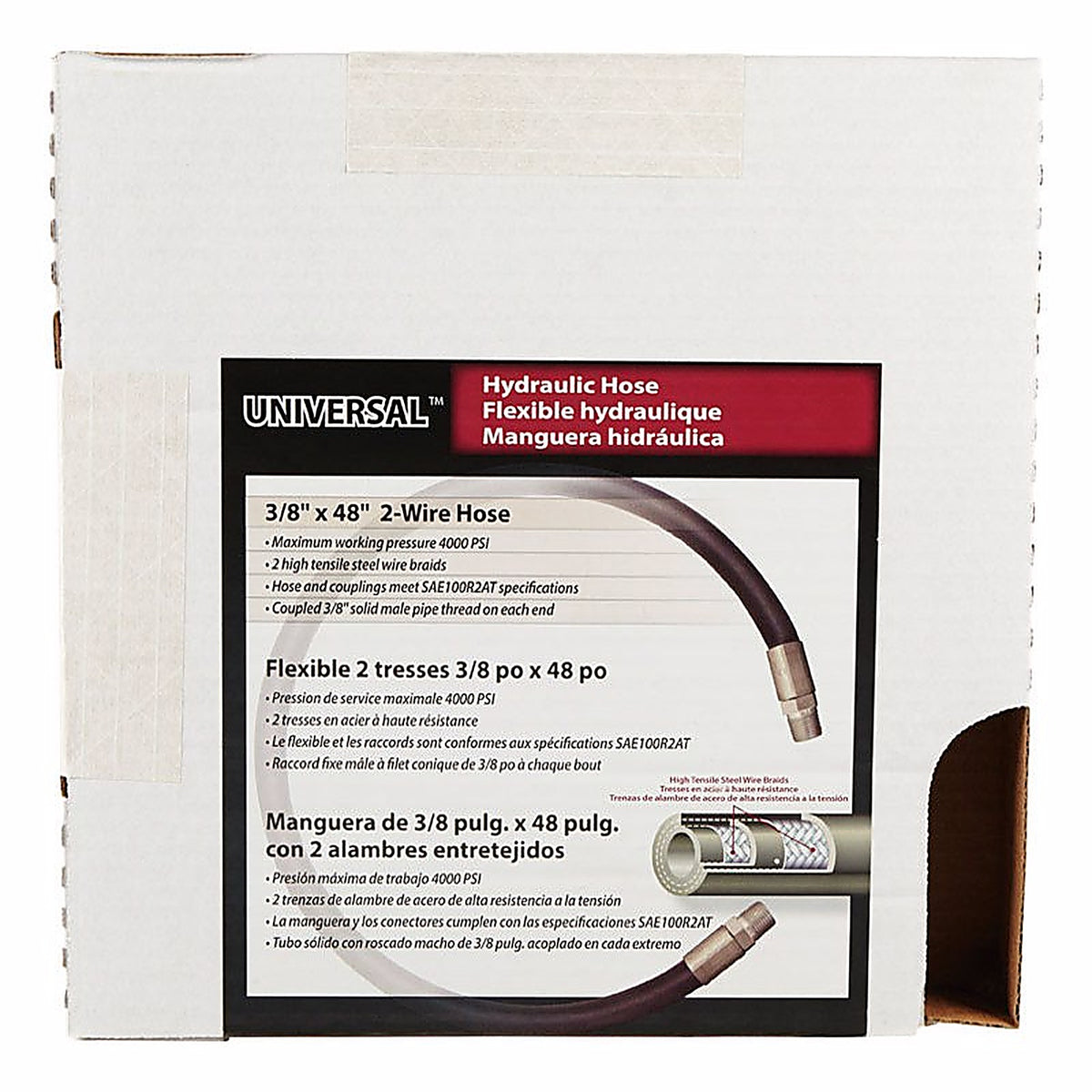 Apache Hose 98398238 0.4 in. D X 48 in. L 4000 psi Rubber 2-Wire Hydraulic Hose