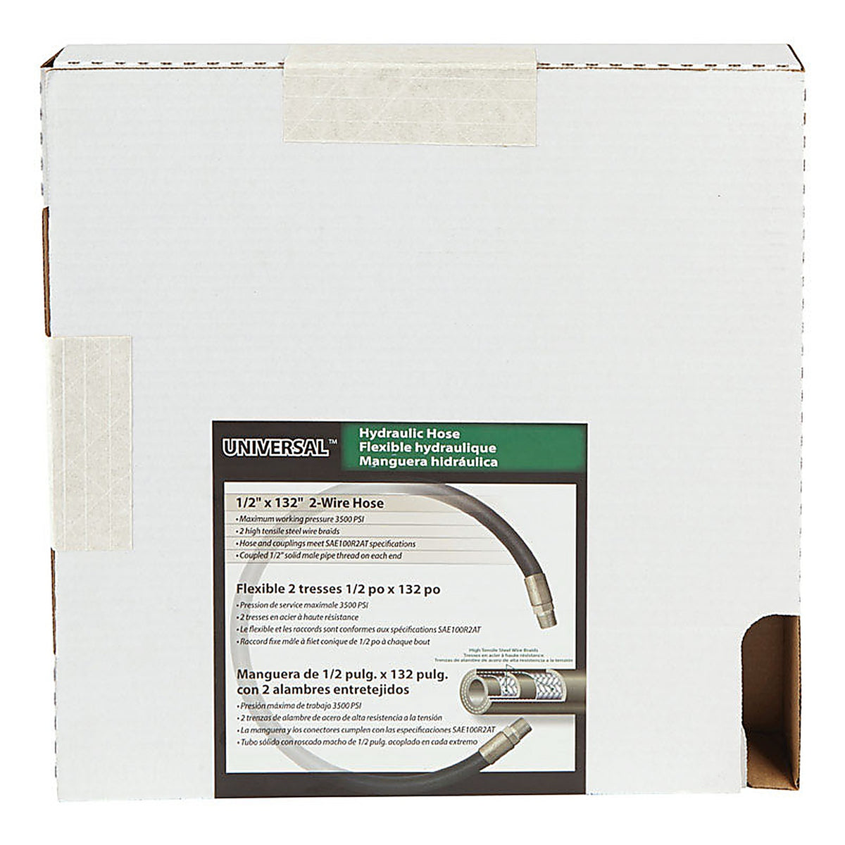 Apache Hose 98398339 0.5 in. Dia. x 132 in. L 3500 psi Rubber 2-Wire Hydraulic Hose