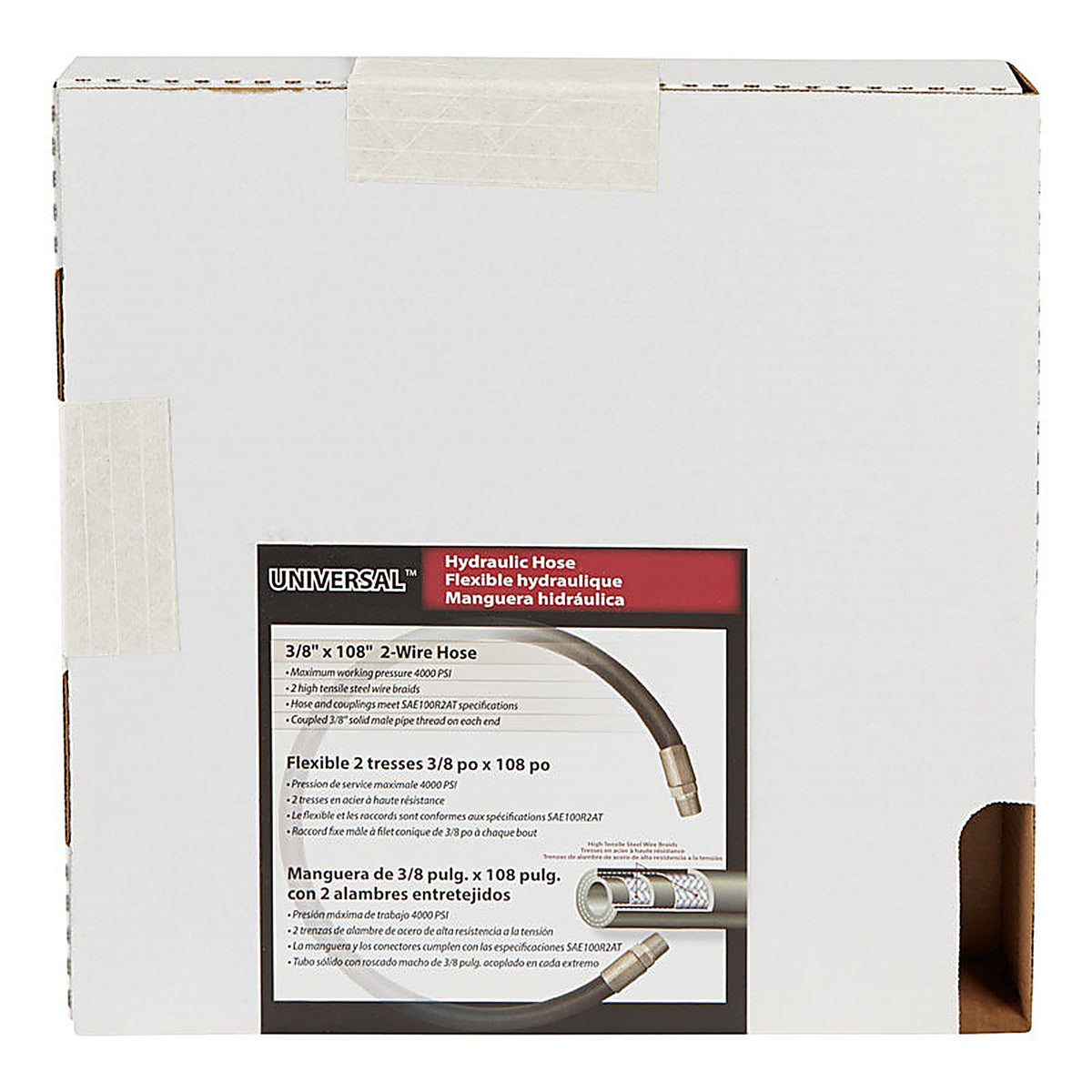 Apache Hose 98398253 0.4 in. Dia. x 108 in. L 4000 psi Rubber 2-Wire Hydraulic Hose