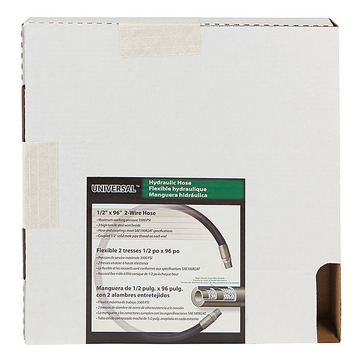 Apache Hose 98398330 0.5 in. Dia. x 96 in. L 3500 psi Rubber 2-Wire Hydraulic Hose