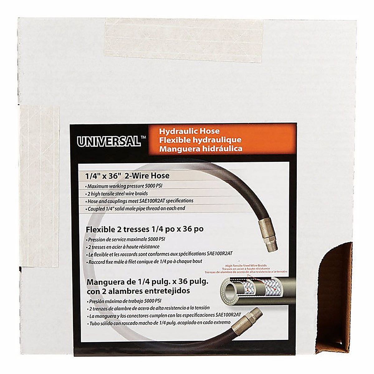 Apache Hose 98398162 0.3 in. Dia. x 36 in. L 5000 psi Rubber 2-Wire Hydraulic Hose